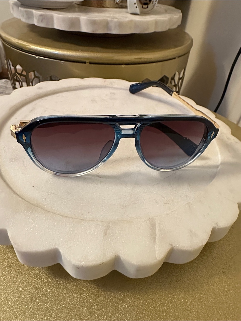 Blue Gradient Aviator Sunglasses - Men